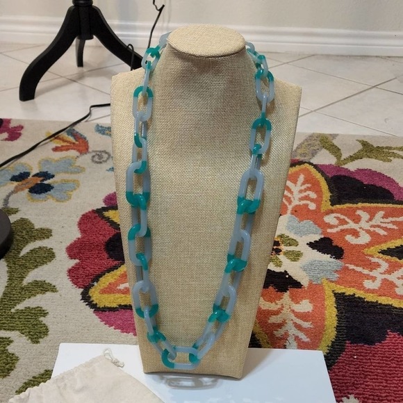 J.‎ Crew aqua colorblock necklace - Picture 1 of 4